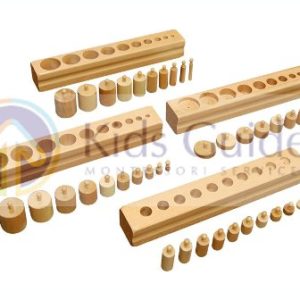 Knobbed Cylinder Blocks Set of 4